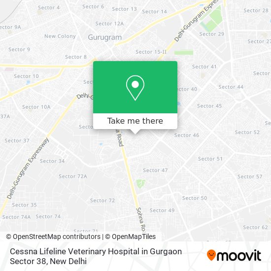 Cessna Lifeline Veterinary Hospital in Gurgaon Sector 38 map