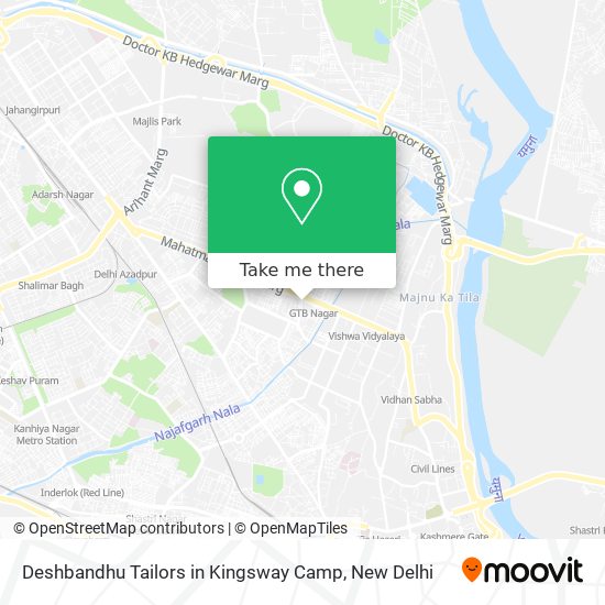 Deshbandhu Tailors in Kingsway Camp map