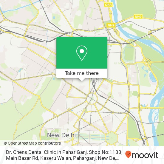 Dr. Chens Dental Clinic in Pahar Ganj, Shop No:1133, Main Bazar Rd, Kaseru Walan, Paharganj, New De map