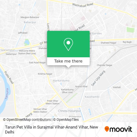 Tarun Pet Villa in Surajmal Vihar-Anand Vihar map