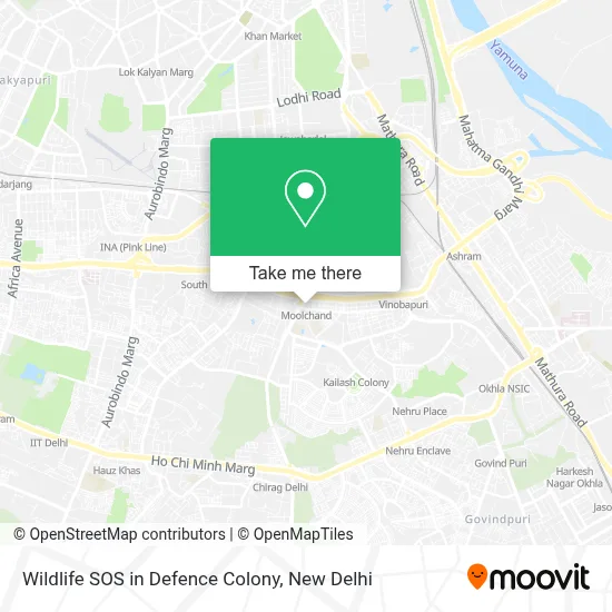Wildlife SOS in Defence Colony map