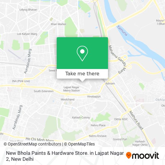 New Bhola Paints & Hardware Store. in Lajpat Nagar 2 map