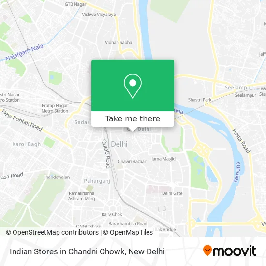 Indian Stores in Chandni Chowk map