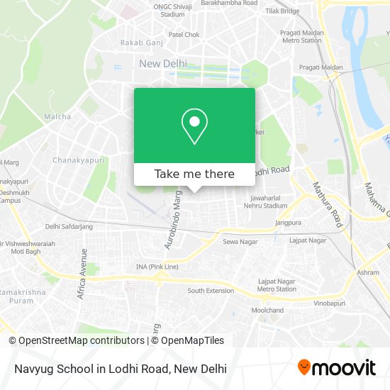 Navyug School in Lodhi Road map