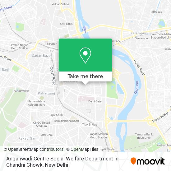 Anganwadi Centre Social Welfare Department in Chandni Chowk map