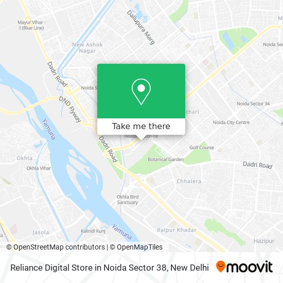 Reliance Digital Store in Noida Sector 38 map