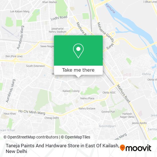 Taneja Paints And Hardware Store in East Of Kailash map