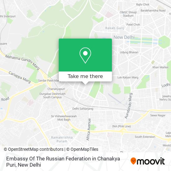 Embassy Of The Russian Federation in Chanakya Puri map