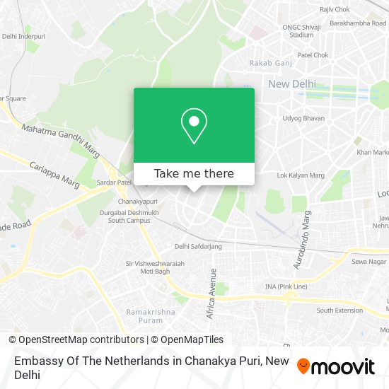 Embassy Of The Netherlands in Chanakya Puri map