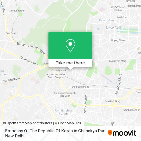 Embassy Of The Republic Of Korea in Chanakya Puri map