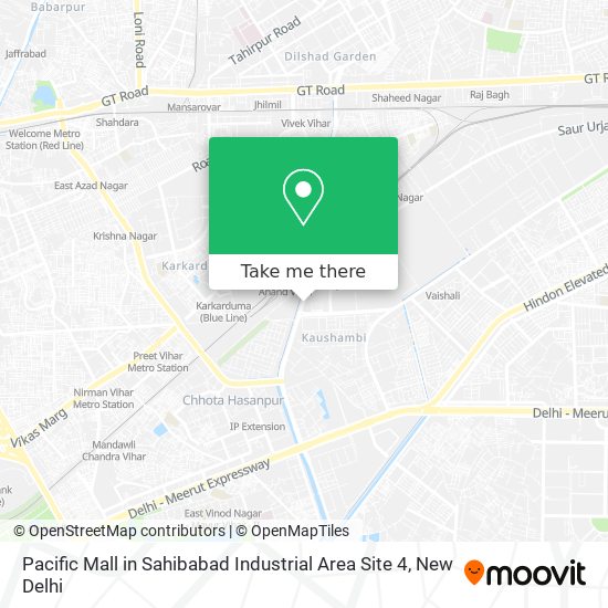 Pacific Mall in Sahibabad Industrial Area Site 4 map