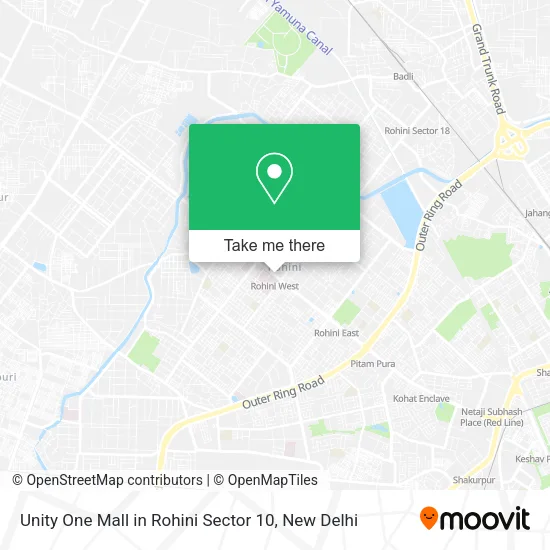 Unity One Mall in Rohini Sector 10 map