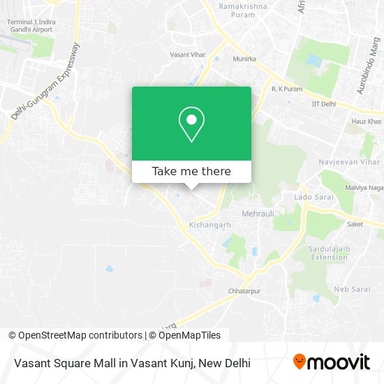 Vasant Square Mall in Vasant Kunj map