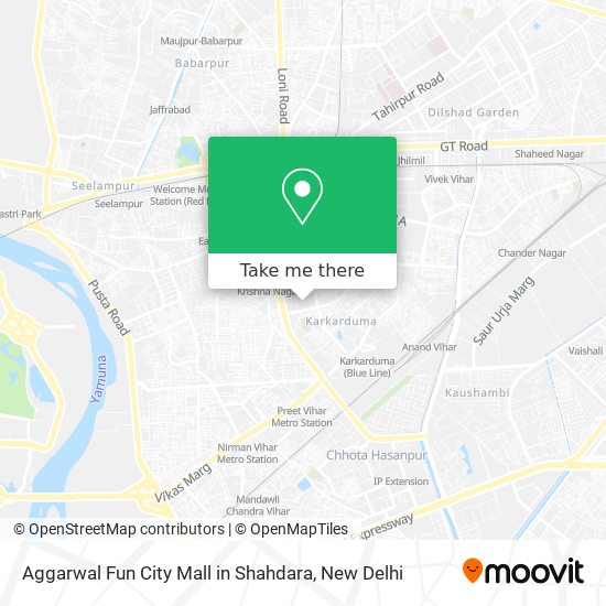 Aggarwal Fun City Mall in Shahdara map