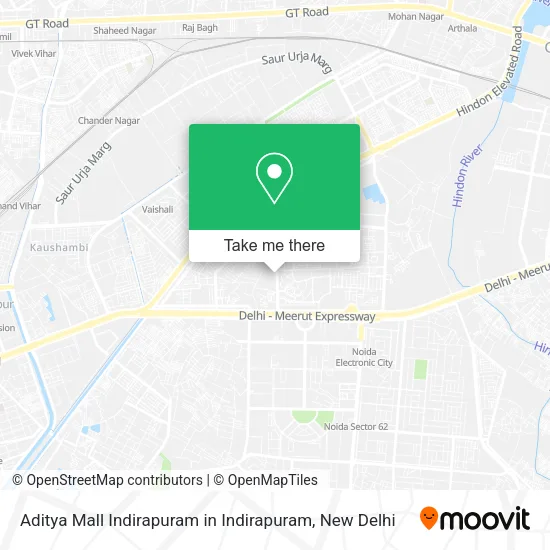 Aditya Mall Indirapuram in Indirapuram map