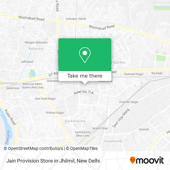 Jain Provision Store in Jhilmil map