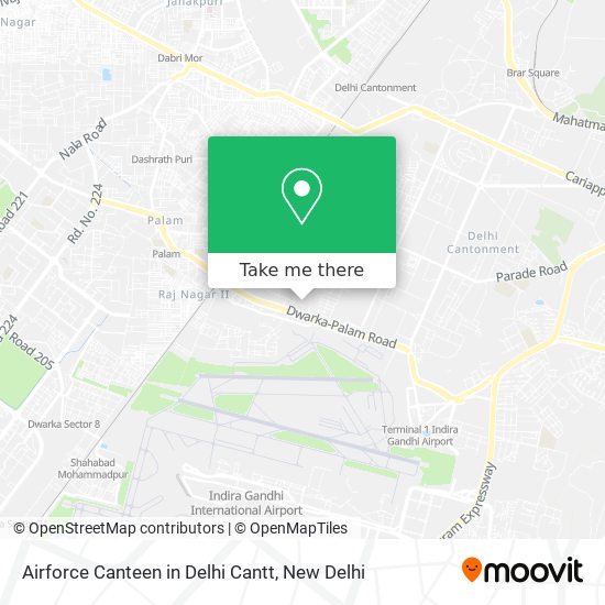 Airforce Canteen in Delhi Cantt map