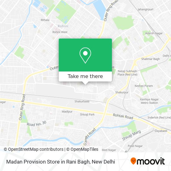 Madan Provision Store in Rani Bagh map