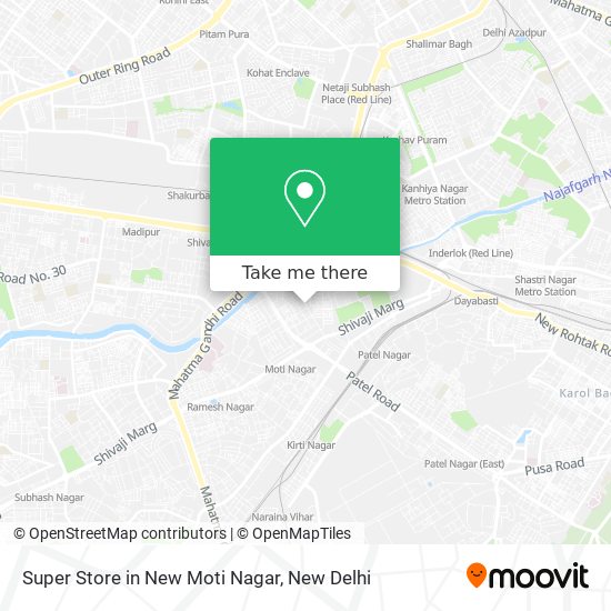 Super Store in New Moti Nagar map