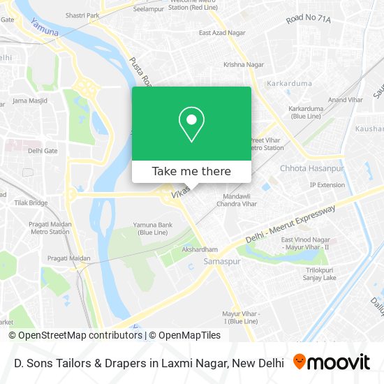 D. Sons Tailors & Drapers in Laxmi Nagar map