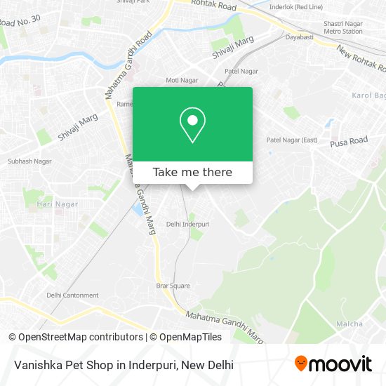 Vanishka Pet Shop in Inderpuri map
