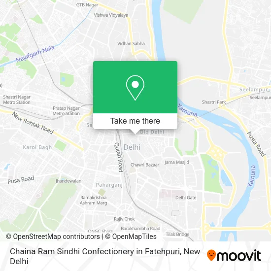 Chaina Ram Sindhi Confectionery in Fatehpuri map