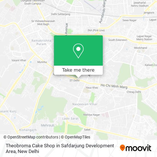 Theobroma Cake Shop in Safdarjung Development Area map