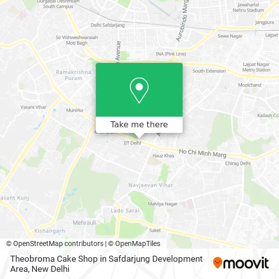 Theobroma Cake Shop in Safdarjung Development Area map