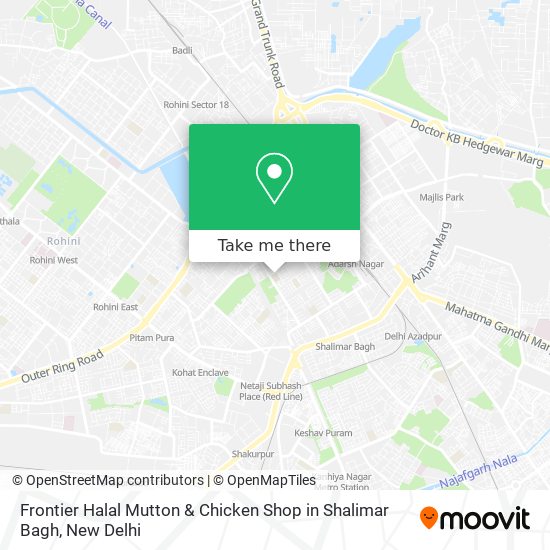 Frontier Halal Mutton & Chicken Shop in Shalimar Bagh map