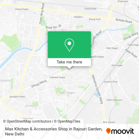 Max Kitchen & Accessories Shop in Rajouri Garden map