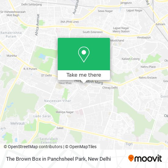 The Brown Box in Panchsheel Park map