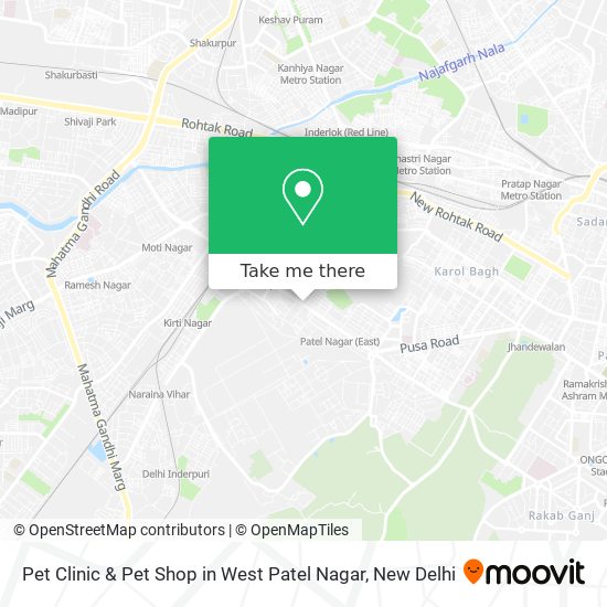 Pet Clinic & Pet Shop in West Patel Nagar map