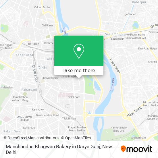 Manchandas Bhagwan Bakery in Darya Ganj map