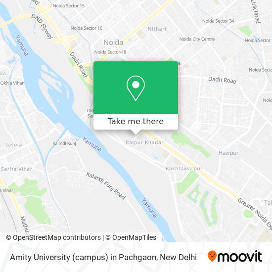 Amity University (campus) in Pachgaon map