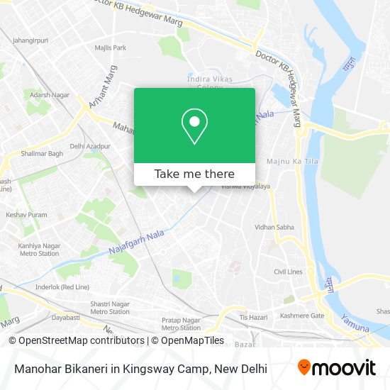 Manohar Bikaneri in Kingsway Camp map