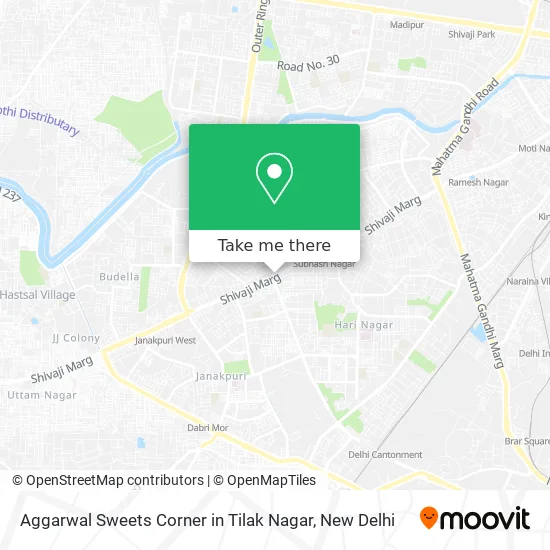 Aggarwal Sweets Corner in Tilak Nagar map