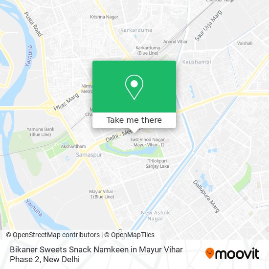 Bikaner Sweets Snack Namkeen in Mayur Vihar Phase 2 map
