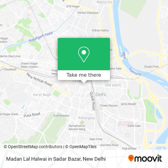Madan Lal Halwai in Sadar Bazar map
