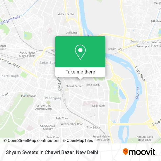 Shyam Sweets in Chawri Bazar map