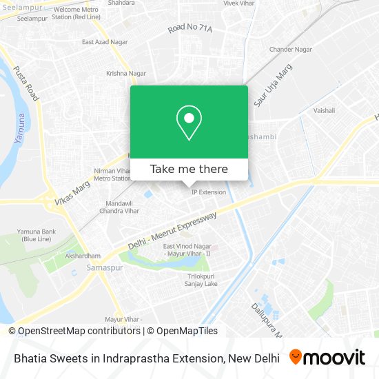 Bhatia Sweets in Indraprastha Extension map