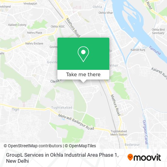 GroupL Services in Okhla Industrial Area Phase 1 map