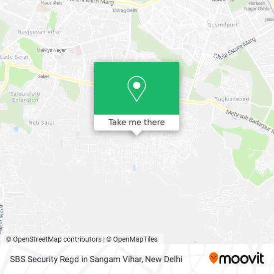 SBS Security Regd in Sangam Vihar map