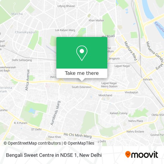 Bengali Sweet Centre in NDSE 1 map