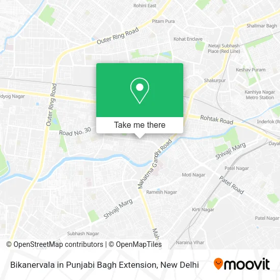 Bikanervala in Punjabi Bagh Extension map