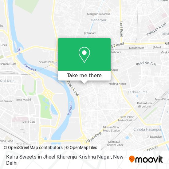 Kalra Sweets in Jheel Khurenja-Krishna Nagar map