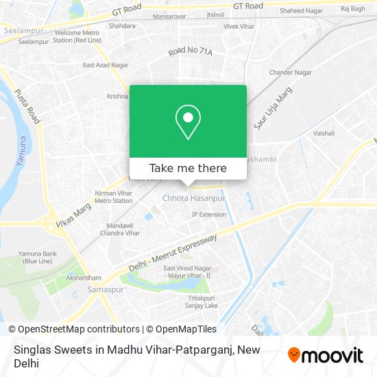 Singlas Sweets in Madhu Vihar-Patparganj map
