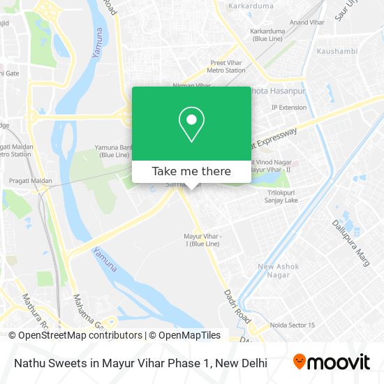 Nathu Sweets in Mayur Vihar Phase 1 map