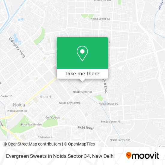 Evergreen Sweets in Noida Sector 34 map