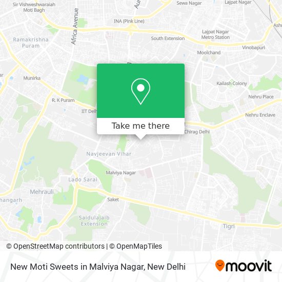 New Moti Sweets in Malviya Nagar map