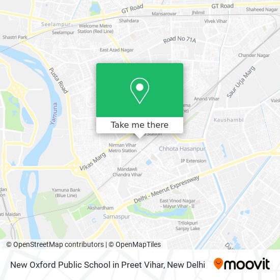 New Oxford Public School in Preet Vihar map
